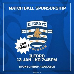 Match Ball Sponsor - Ilford FC