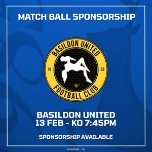 Match Ball Sponsor - Basildon Utd
