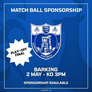 Match Ball Sponsor - Barking FC