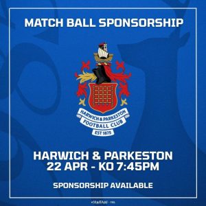 Match Ball Sponsor - Harwich & Parkeston